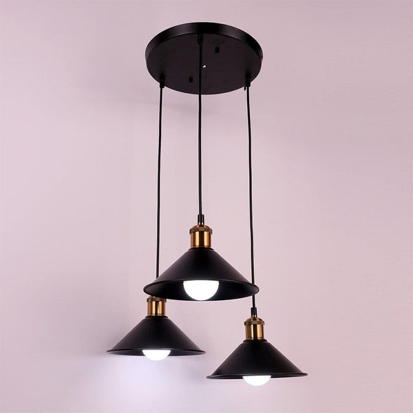 Black E27 modern industrial 3 lights chandelier iron painted strip/disc ceiling plate living room kitchen restaurant hotel lamp Simply Light Fixtures 