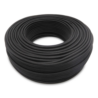 16Ft 18 Gauge 2 Conductor Round Cloth Covered Wire Braided Light Cord Black~1361