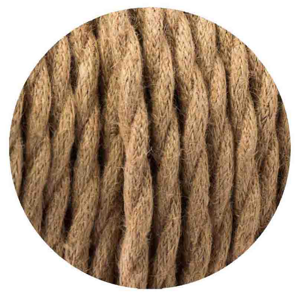 16Ft 2 Conductor Rope Light Cord Twisted Covered Wire 18 Gauge Hemp~1475