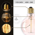 Industrial Retro Antique Style Edison 3 pack Vintage Tear Drop, Globe Filament Light Bulbs  E27~1254