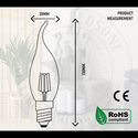 C35 E14 4W LED Dimmable Bent tip Vintage Flame Candle Light Bulb~3220
