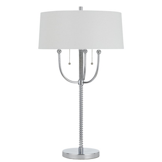 60W X 2 Lesinametal  Floor Lamp With Linen Shade