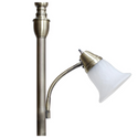 Elegant Designs 2 Light Mother Daughter Floor Lamp with White Marble Glass, Antique Brass