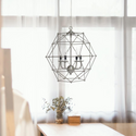 Elegant Designs 4 Light Hexagon Industrial Rustic Pendant Light, Brushed Nickel