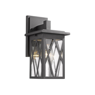 ANTHONY Transitional 1 Light Textured Black Outdoor Wall Sconce 12