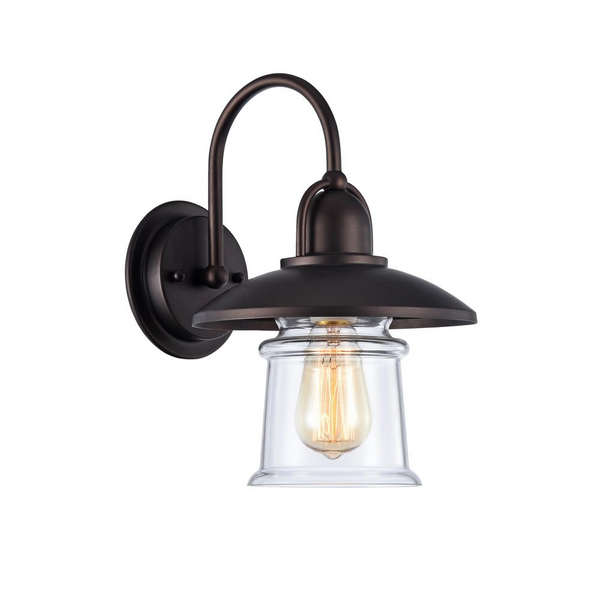 MANETTE Industrial-style 1 Light Rubbed Bronze Wall Sconce 9