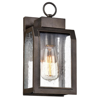 Buy antique-gold MILTON Industrial-style 1 Light Antique Gold Outdoor Wall Sconce 12" Tall