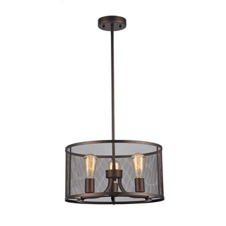 LORRY Industrial-style 3 Light Rubbed Bronze Ceiling Pendant 16