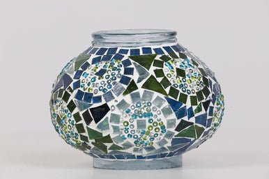 Turkish Mosaic Lamp Turquoise Separated Circles Decorative Handmade Table Lamp - Unique Custom Moroccan Lamp Shades