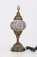 Turkish Mosaic Lamps Multicolor Center Circle - Decorative Handmade Table Lamp - Unique Custom Moroccan Lamp Shades