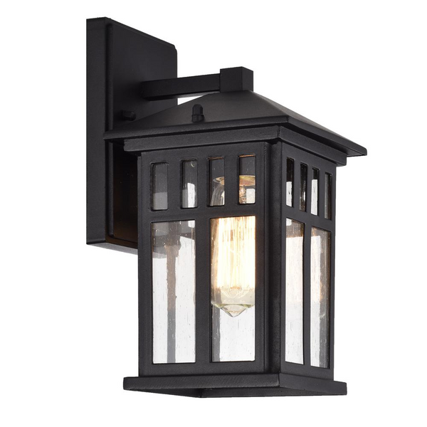 CHLOE Lighting JESSE Transitional 1 Light Textured Black Outdoor Wall Sconce 12