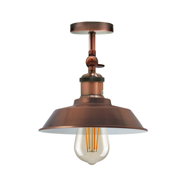 Copper Vintage Retro Ceiling Light fixtures Industrial Metal Semi Flush Mount E26 Base~1664
