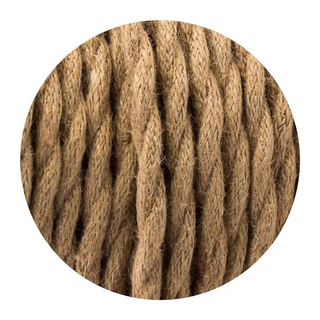 16Ft 2 Conductor Rope Light Cord Twisted Cloth Covered Wire 18 Gauge Hemp~1474