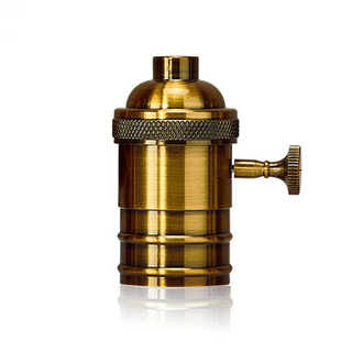 Yellow Brass E27 Vintage Industrial Lamp Light Bulb Holder Antique Retro Edison Screw Fitting~2927