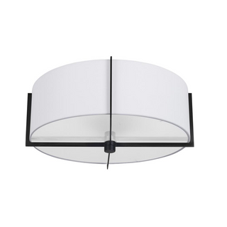 3 Light Incandescent Semi-Flush Mount, Matte Black with White Shade    (PST-153SF-MB-WH)