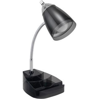 Victory Light V-Light Organizer Desk Lamp - 10 W LED Bulb - Chrome - Flexible Arm - Desk Mountable - Black, Chrome, Translucent - for Desk, Tablet, Phone