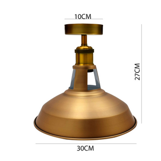 Modern Semi Flush Fittings Brushed Metal Lounge Ceiling light - Yellow Brass~2198