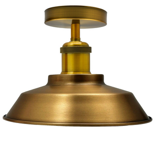 Ceiling Light Retro Flush Mount Ceiling Lamp Shade Fitting Yellow Brass~1929