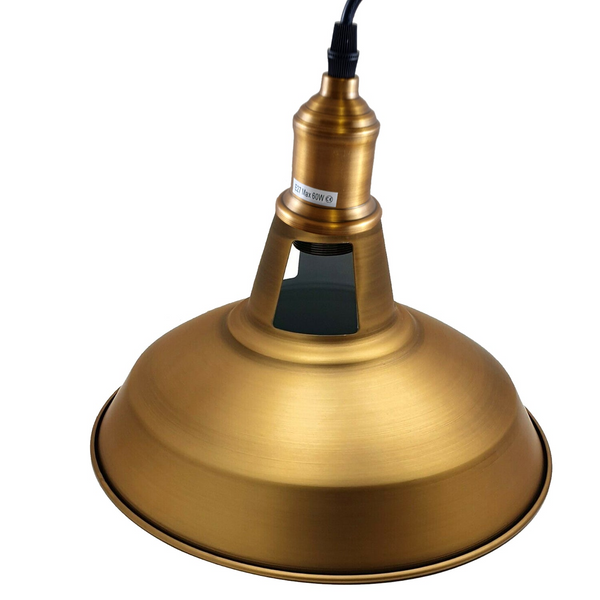 2 x Yellow Brass Metal Ceiling Lamp Shade Pendant Light~1476