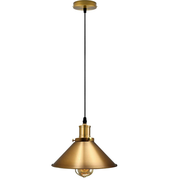 Modern Industrial Style Metal Cage Single Pendant Light Yellow brass Ceiling Light Fixture~1262