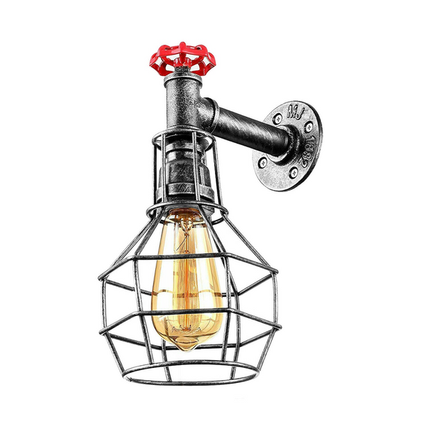 Brushed Silver Modern Industrial Retro Vintage Style Pipe Cage Wall Light Wall Lamp Fixture~1118