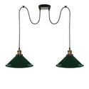Green 2 Way Retro Industrial Ceiling E27 Hanging Lamp Pendant