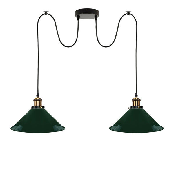 Green 2 Way Retro Industrial Ceiling E27 Hanging Lamp Pendant