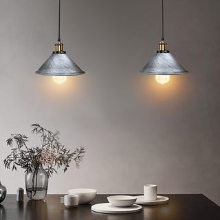 Brushed Silver 2 Way Retro Industrial Ceiling E27 Hanging Lamp Pendant
