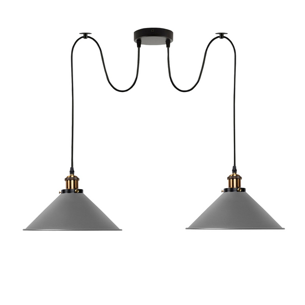 Grey 2 Way Retro Industrial Ceiling E27 Hanging Lamp Pendant Light~3503