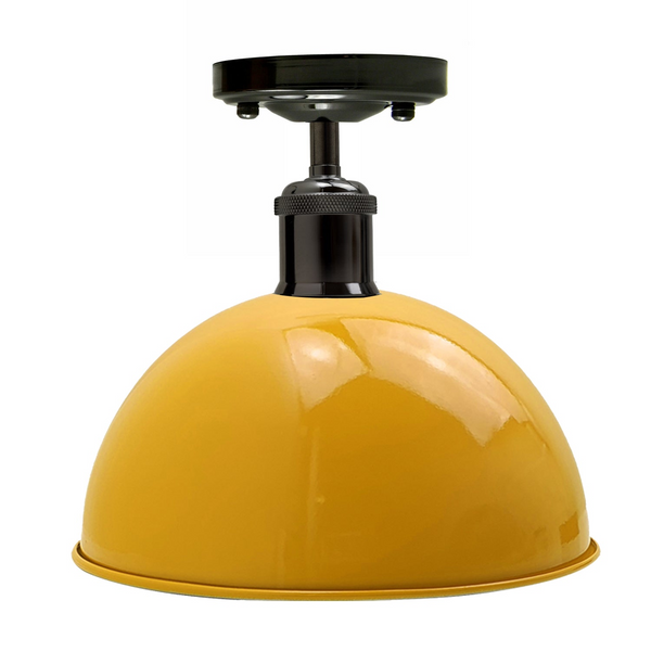 Vintage Industrial Loft Style Metal Ceiling Light Modern Yellow Dome Pendant Lampshade~1640