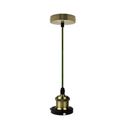 Vintage Green Brass Pendant Lamp Set~3258
