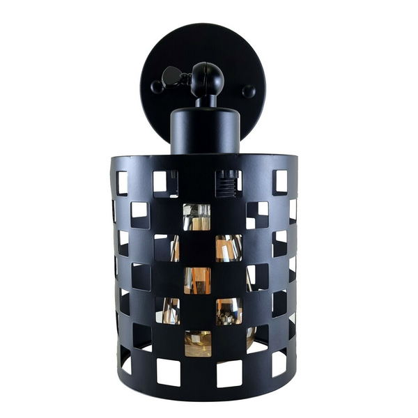 Modern Vintage Industrial Retro Wall Mounted Light Black Sconce with Barrel Cage Lamp Fixture Light UK~1237