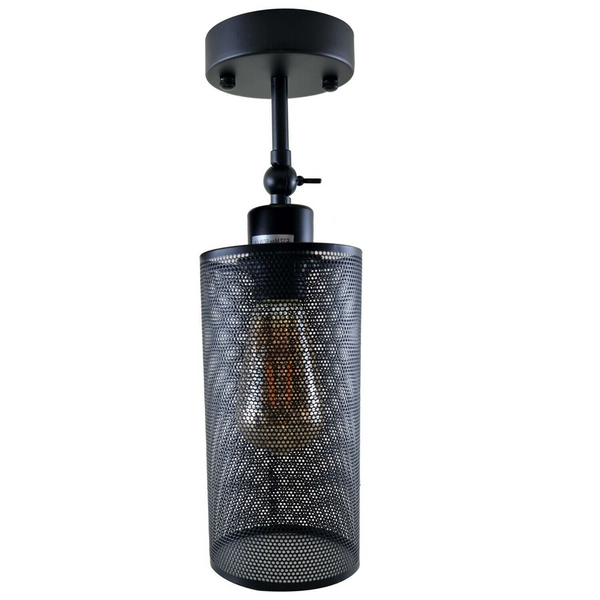 Modern Vintage Industrial Retro Wall Mounted Light Black Sconce with Barrel Cage Lamp Fixture Light UK~1237