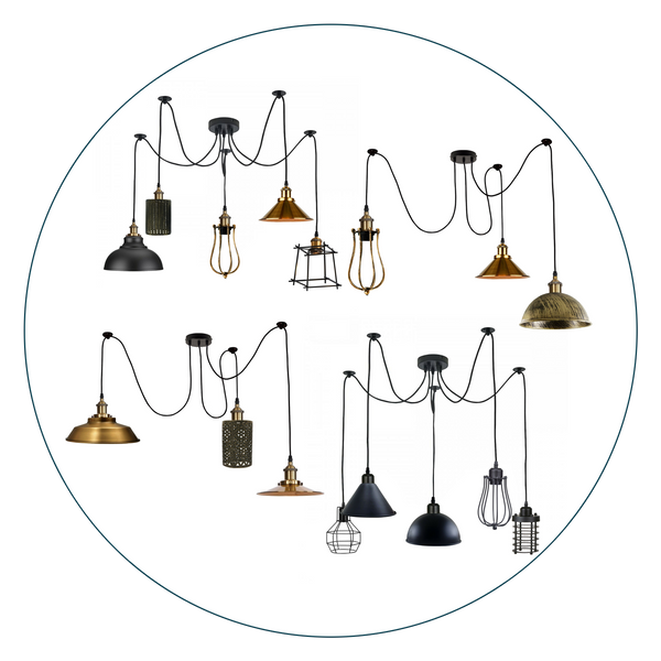 2m Pendant Light Cage Retro Industrial Ceiling Light Spider Lamp~1166