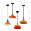 Vintage Modern Orange Metal Shade Ceiling Pendant Light Indoor Light Fitting With 95cm Adjustable Wire~1271