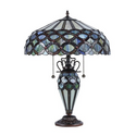 PRISMA Tiffany-style 3 Light Double Lit Table Lamp 18