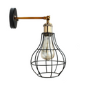 Vintage Industrial Wall Light with FREE Bulb Antique Retro Cage Adjastable Wall Sconce Lamp~2270