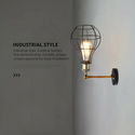 Vintage Industrial Wall Light with FREE Bulb Antique Retro Cage Adjastable Wall Sconce Lamp~2270