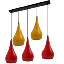 Red And Yellow Light Pendant Hanging Light Industrial 5 Outlet Pendant~1630
