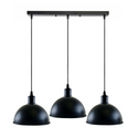 Vintage Industrial 3Head Ceiling Pendant Light Black Hanging Light Metal Dome Shape Shade Indoor Light Fitting~1242