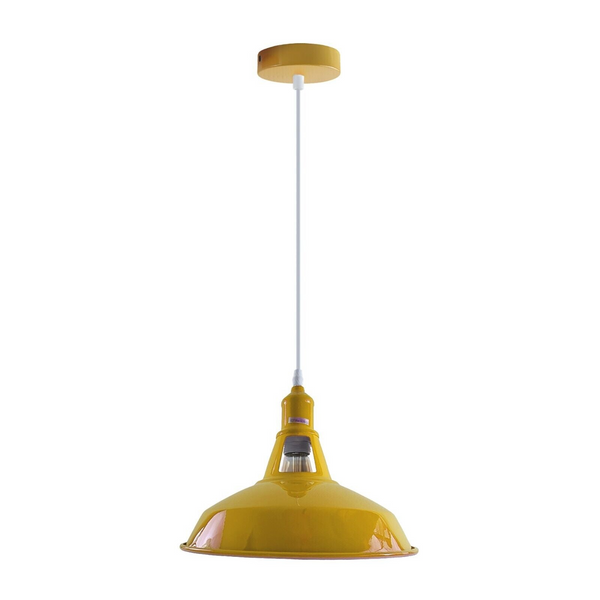 Industrial Vintage Modern Metal Retro  E27 Ceiling Yellow Barn Slotted Pendant Shade~3740