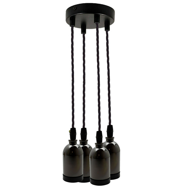 Black Multi Outlet E27 Metal Vintage Hanging Ceiling Pendant Lights~2058