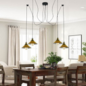 Modern large spider Braided Pendant lamp 4heads Clusters of Hanging Yellow Cone Shades Ceiling Lamp Lighting~3434