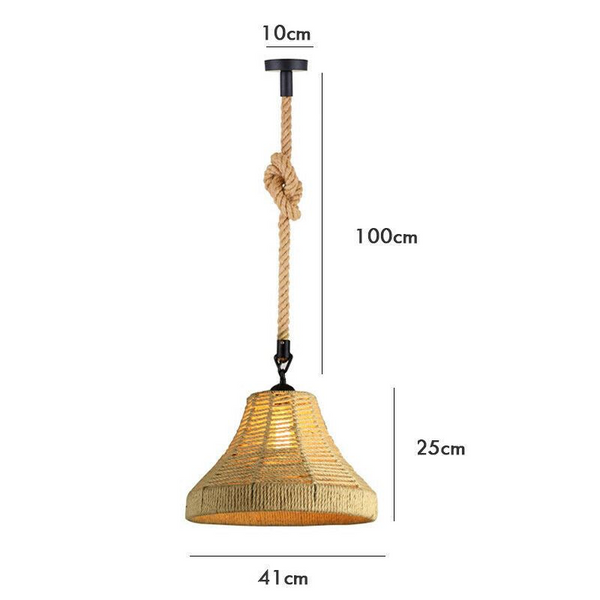 Retro Industrial Vintage Loft Hemp Rope Pendant Ceiling Light Lamp~1132