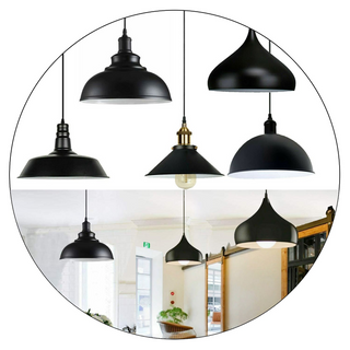 Retro Industrial Black Ceiling Pendant Light Metal Lamp Shade With 95cm Adjustable Cable~1354