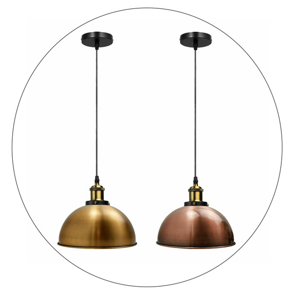 Vintage Modern Ceiling Pendant Light  Metal Dome Shade Hanging Indoor Light Fitting  With 95cm Adjustable Wire~1260