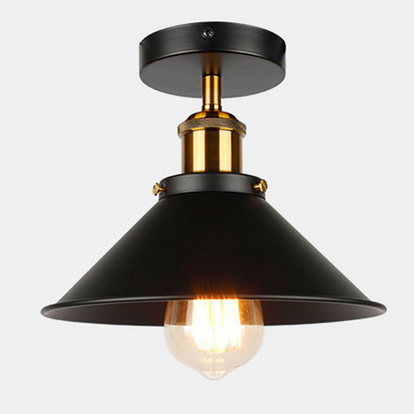 Modern Industrial Vintage Style Ceiling Light Fittings Metal Flush Mount Shade~2144