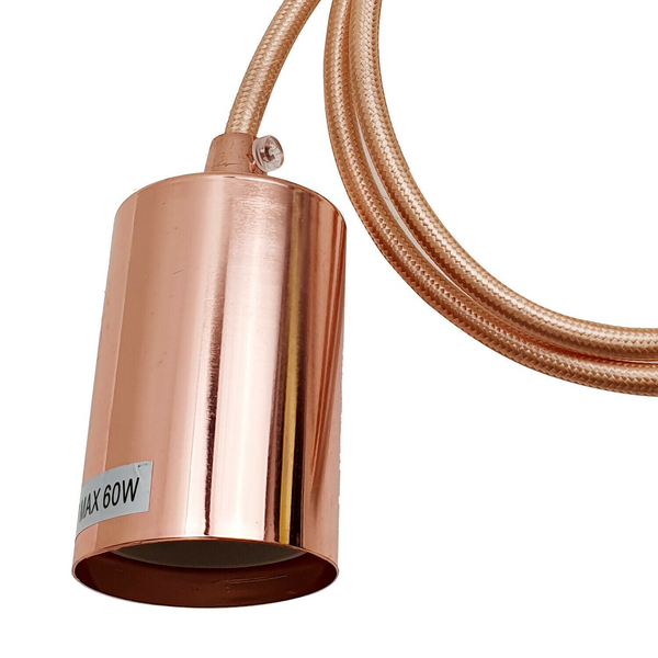 3 Pack E27 Screw 3 Pendant Light Ceiling Rose Fabric Flex Lamp Holder~2485