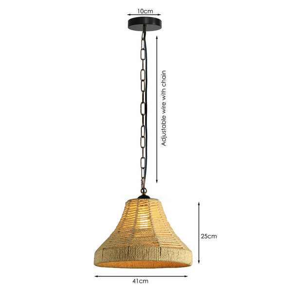 LEDSone industrial Bell Shape Ceiling Pendant Light Hemp Rope Hanging Light E27 Lamp Shade~1533