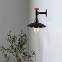 Vintage Retro Industrial Wall Pipe Light Fittings Indoor Sconce Metal Lamp Umbrella Shape Shade for Basement, Bedroom, Home Office, Study room~1250